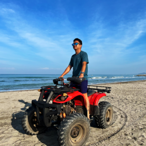 Off-Road Fun at Beach Camp, La Union: An action-packed photo showing individuals skillfully maneuvering their ATVs through the rugged terrain near Beach Camp, showcasing the adventurous activities available in La Union.